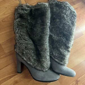 Elegant Faux Fur High Heel Boots
